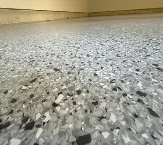 Lunar Epoxy Flake Flooring close-up