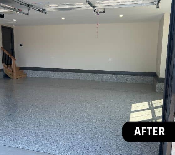 cabin fever epoxy flooring installed for homeowner new garage