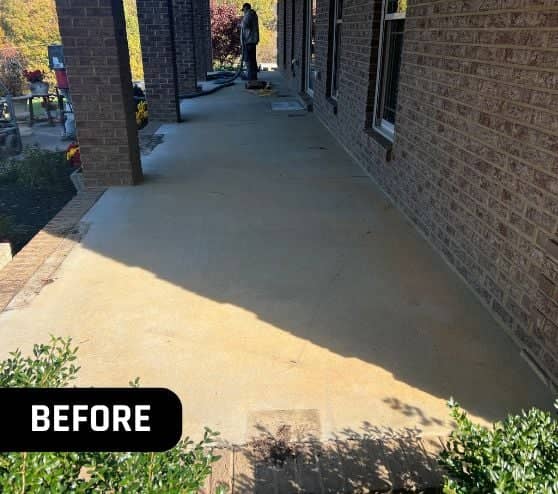 old concrete flooring on homeowner porch