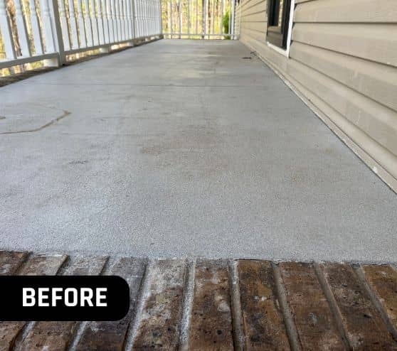 before portrait of homeowner patio with concrete patio