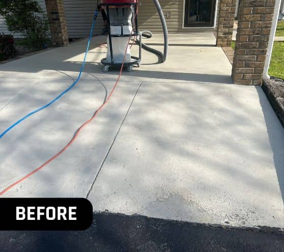 before portrait of homeowner carport with concrete flooring