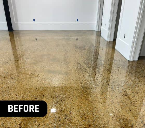 before portrait of old flooring installed for Boutique Owner