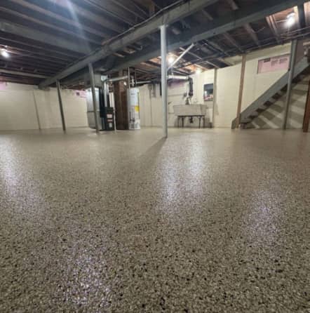 After Epoxy Flake Flooring Project for Homeowner in Shelby Township, MI
