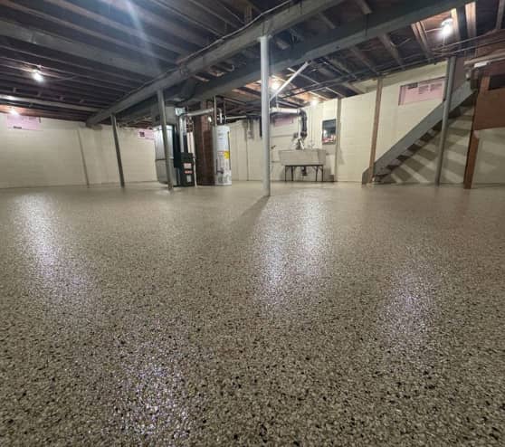 After Epoxy Flake Flooring Project for Homeowner in Shelby Township, MI