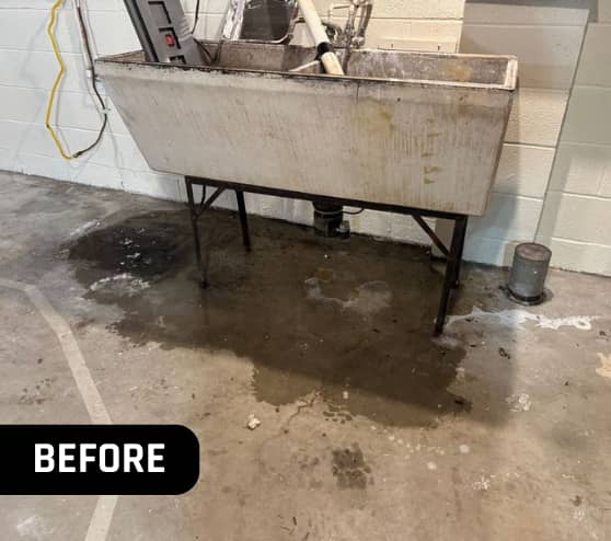 Before Epoxy Flake Flooring for Homeowner in Shelby Township, MI