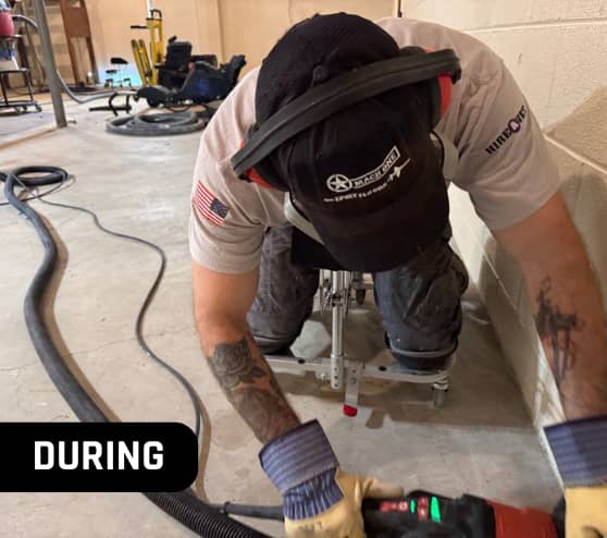 During Epoxy Flake Flooring for Homeowner in Shelby Township, MI
