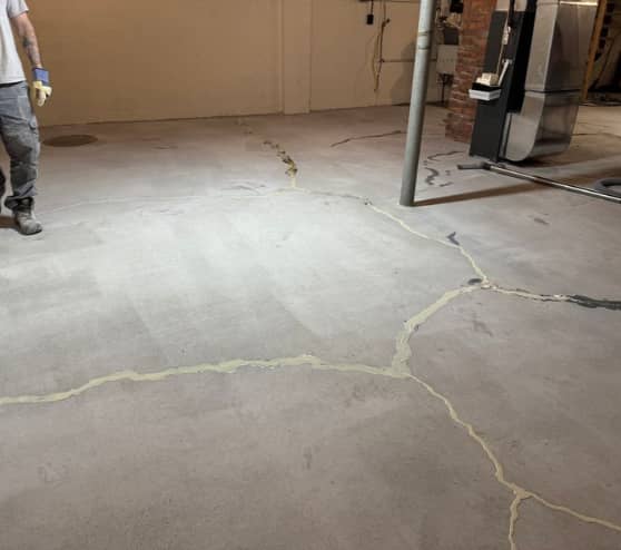 During Epoxy Flake Flooring Work for Homeowner in Shelby Township, MI