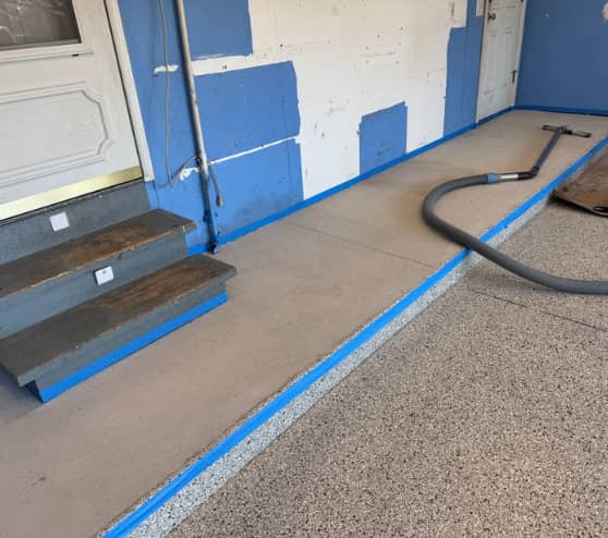 During Garage Floor Epoxy Done for Homeowner in New Baltimore, MI
