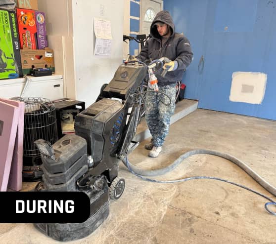 During Garage Floor Epoxy for Homeowner in New Baltimore, MI
