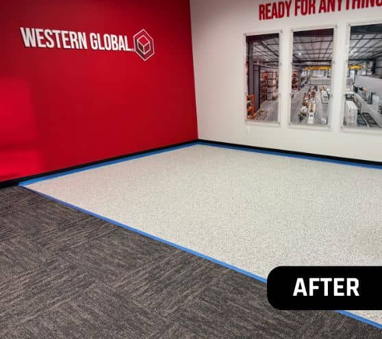 after portrait of Western Global flooring with new epoxy flooring