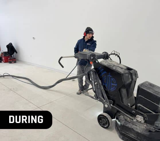 MACH ONE® employee installing new flooring for Car Condo