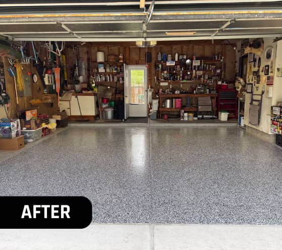 After Epoxy Flake Flooring Project for Homeowner Rochester Hills, MI