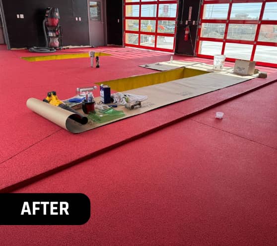 After Epoxy Flake Flooring Work for Take 5 Oil Change in Chesterfield, MI