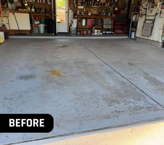 Before Epoxy Flake Flooring for Homeowner Rochester Hills, MI