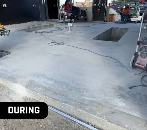 During Epoxy Flake Flooring Service for Take 5 Oil Change in Chesterfield, MI