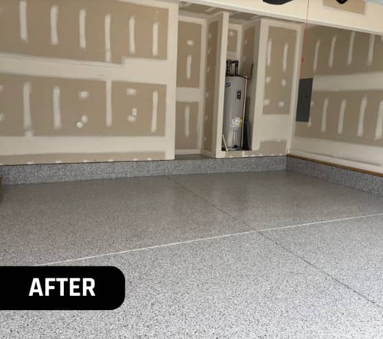 After Dakota Grey Epoxy Flake Flooring for Homeowner in Norfolk, VA
