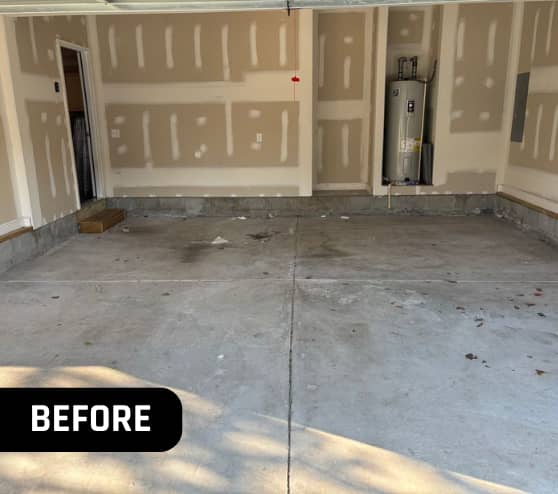 Before Dakota Grey Epoxy Flake Flooring for Homeowner in Norfolk, VA