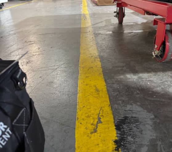 Before Epoxy Flake Flooring Work for Paramount Sleep Company in Norfolk, VA
