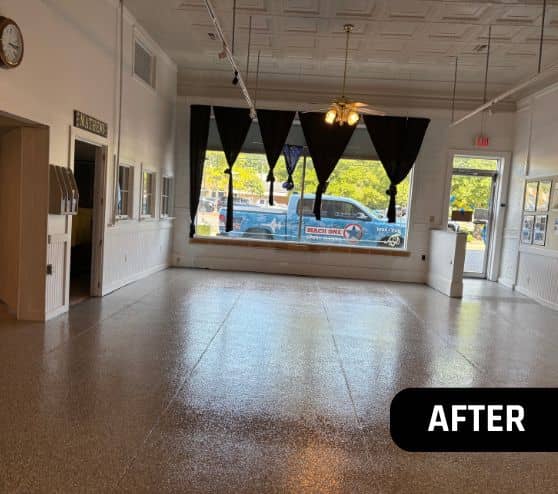 Stoney Creek Epoxy Flake Flooring for Mathews Museum after portrait