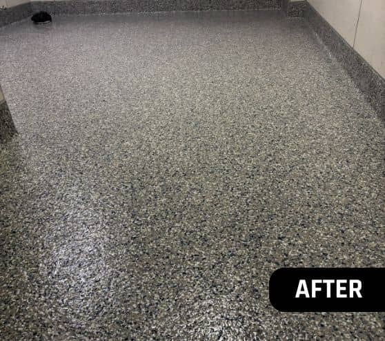 epoxy flake flooring installed for First Landing State Park Bathroom