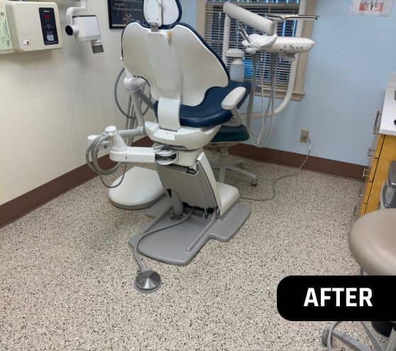 after portrait of Morrison Dental Group office with new epoxy flake flooring