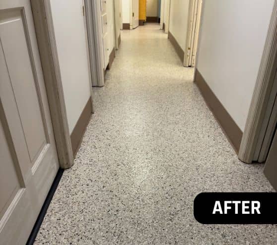 Morrison Dental Group hallway with new epoxy flake flooring installed
