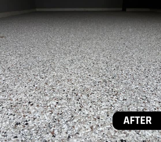 close-up of epoxy flake flooring