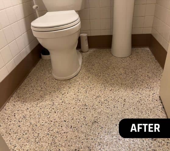 Morrison Dental Group bathroom with epoxy flake flooring installed