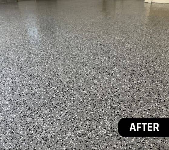 close-up of epoxy flooring for homeowner garage