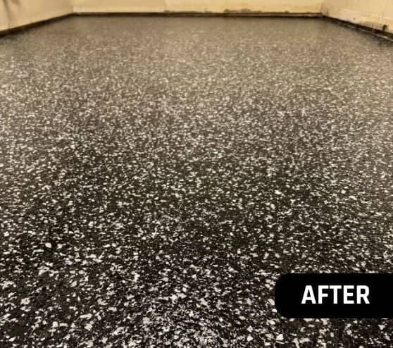 new raven epoxy flooring installed for Knights of Columbus after portrait