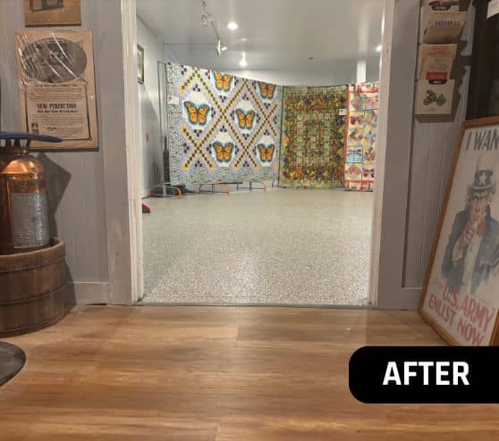 mathews museum with new epoxy flooring installed after portrait