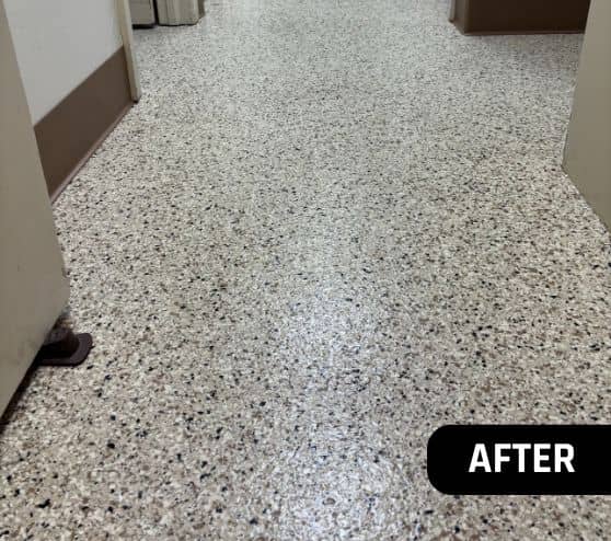 epoxy flake flooring Morrison Dental Group after portrait