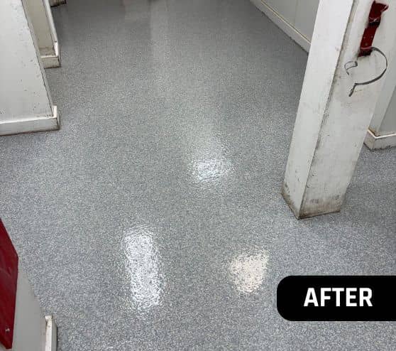 steamers restaurant with Coastal Blue Epoxy Flake Flooring installed