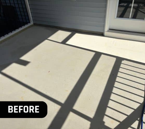 before portrait of homeowner patio with concrete