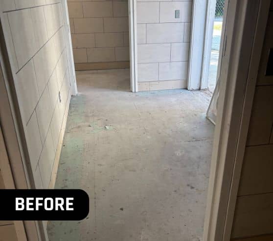 bathroom with old concrete flooring for First Landing State Park Bathroom