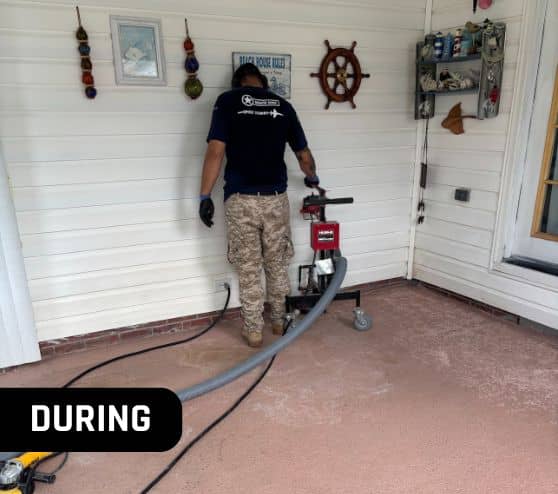 MACH ONE® employee installing new flooring