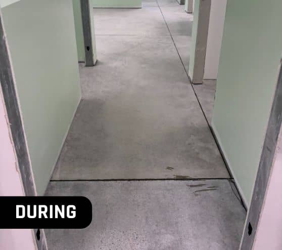 Lucky Pups Pet Wash flooring in the process of getting epoxy flooring