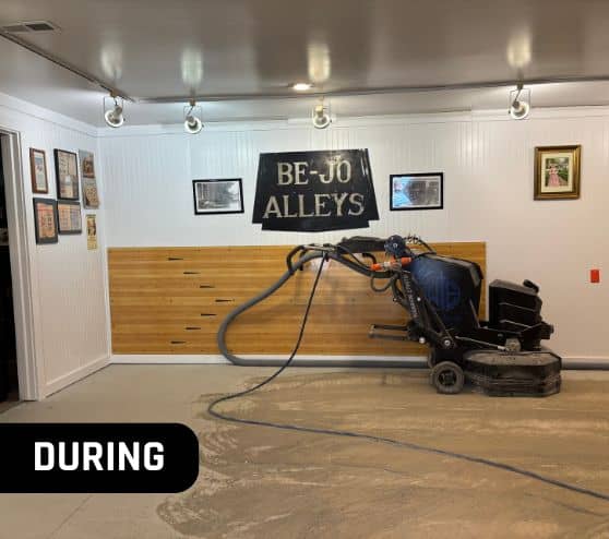 machine sitting on old flooring