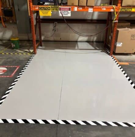 after portrait of grey solid epoxy flooring