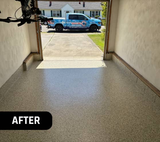 After Garage Epoxy Flake Flooring for Homeowner in Norfolk, VA