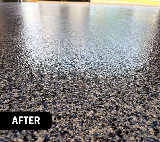After Garage Epoxy Flake Flooring for Homeowner in Smithfield, VA