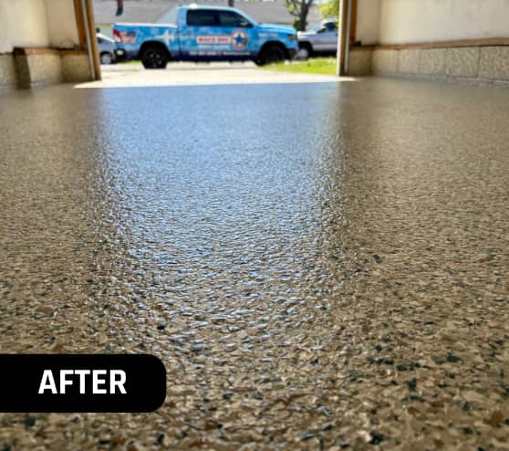 After Garage Epoxy Flake Flooring Project for Homeowner in Norfolk, VA