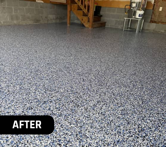 After Garage Epoxy Flake Flooring Service for Homeowner in Smithfield, VA