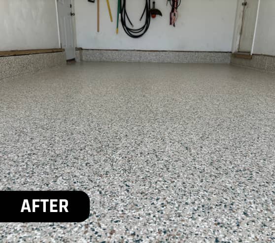 After Garage Epoxy Flake Flooring Work for Homeowner in Norfolk, VA