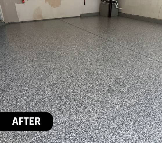 After Gravel Flake Blend Painting for Homeowner in Suffolk, VA