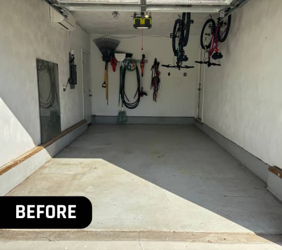 Before Garage Epoxy Flake Flooring Project for Homeowner in Norfolk, VA