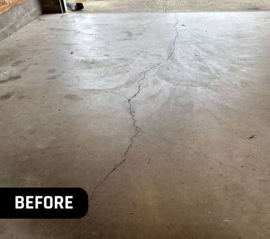 Before Garage Epoxy Flake Flooring Project for Homeowner in Smithfield, VA