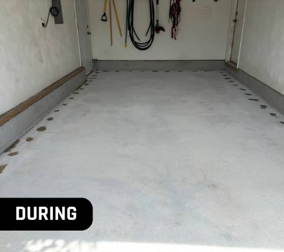 During Garage Epoxy Flake Flooring for Homeowner in Norfolk, VA
