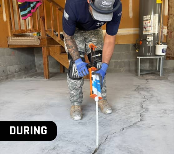 During Garage Epoxy Flake Flooring for Homeowner in Smithfield, VA