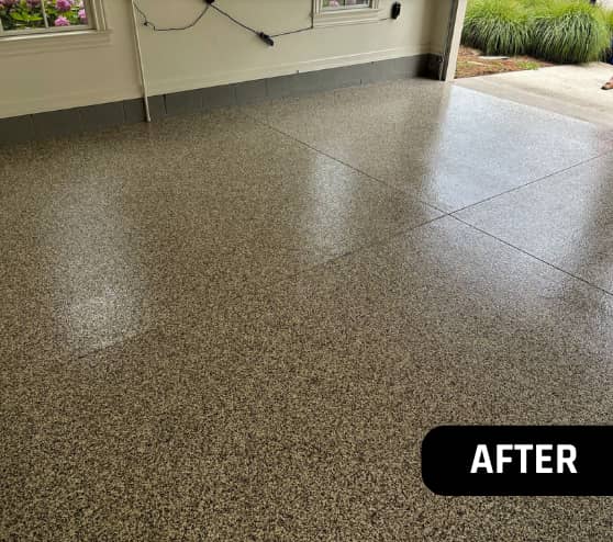 After Epoxy Flake Flooring Project Service for Homeowner in Norfolk, VA